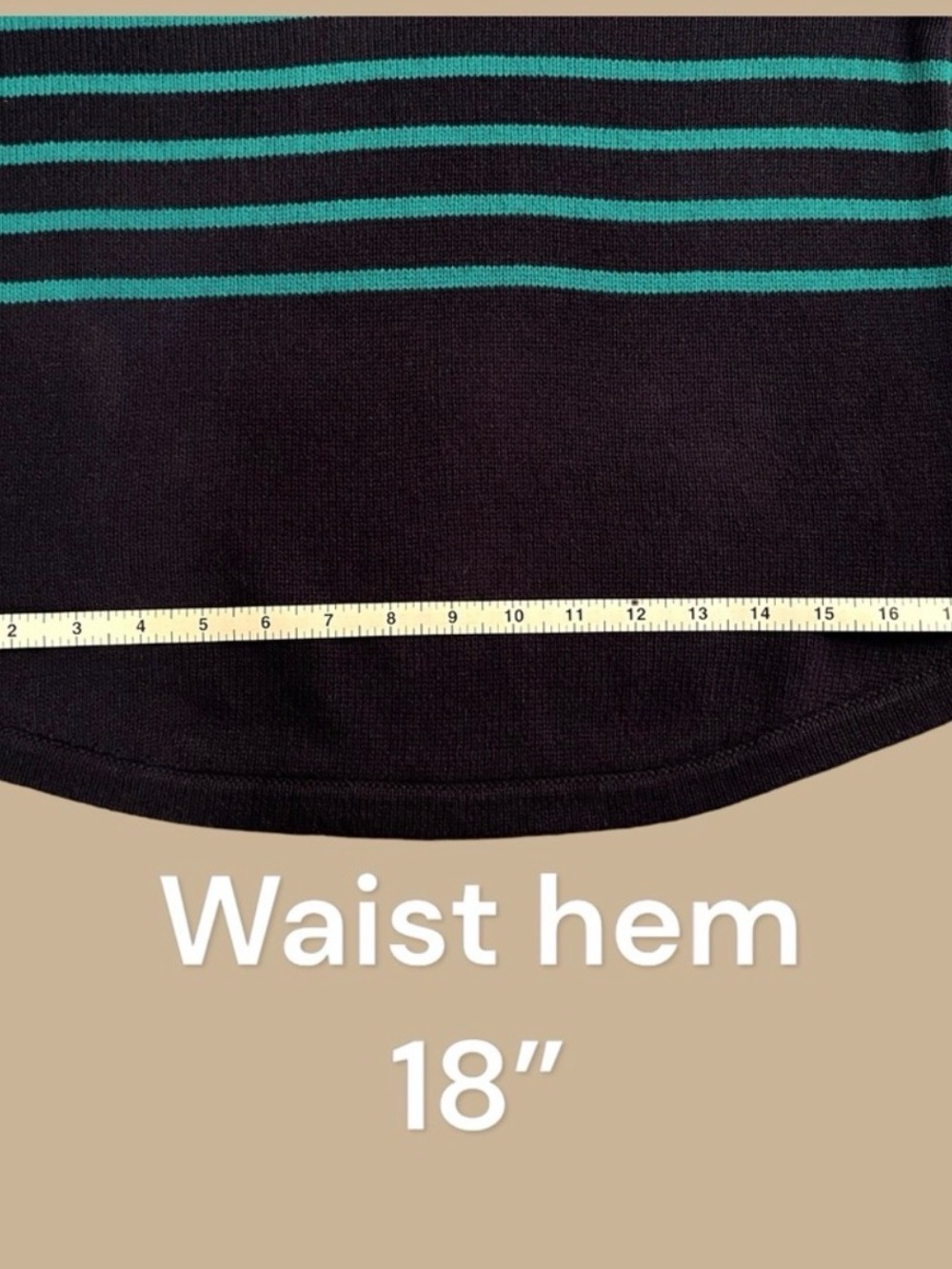 ANN TAYLOR LOFT Striped Boatneck Pullover Sweater Navy Green Women's Medium - Picture 8 of 12